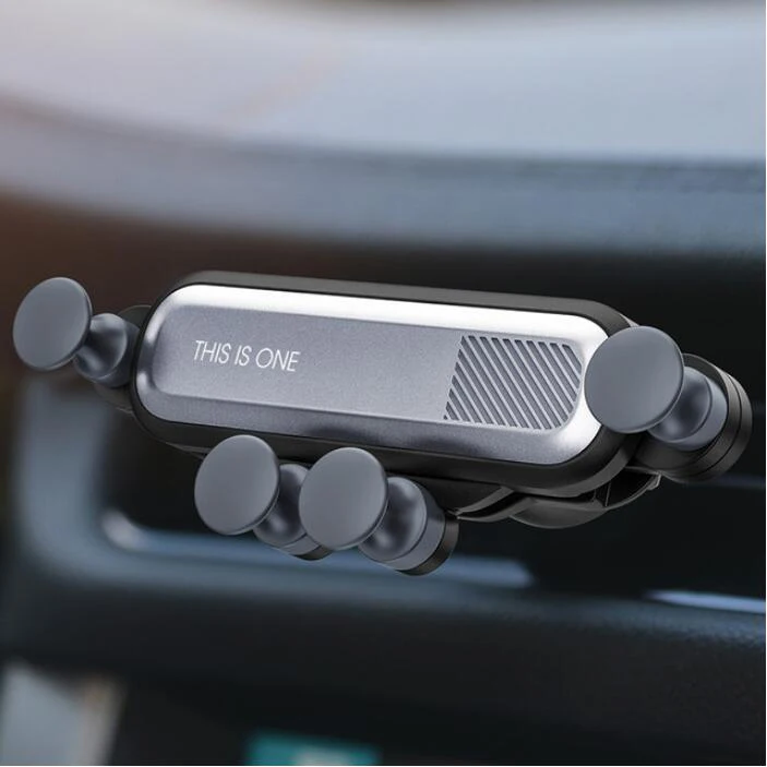Gravity Car Holder For Phone in Car Air Vent Clip Mount No Magnetic Mobile Phone Holder GPS Stand For Phone Mount - Цвет: silver