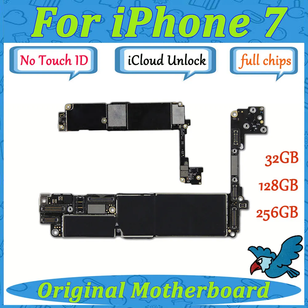Оригинальная разблокированная материнская плата для iPhone 7, 4,7 дюймов, материнская плата, ремонт логической платы iCloud, разблокированная без Touch ID материнская плата