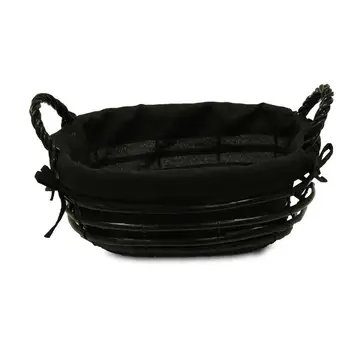 

Basket/Cuévano black color wicker lined inside with fabric