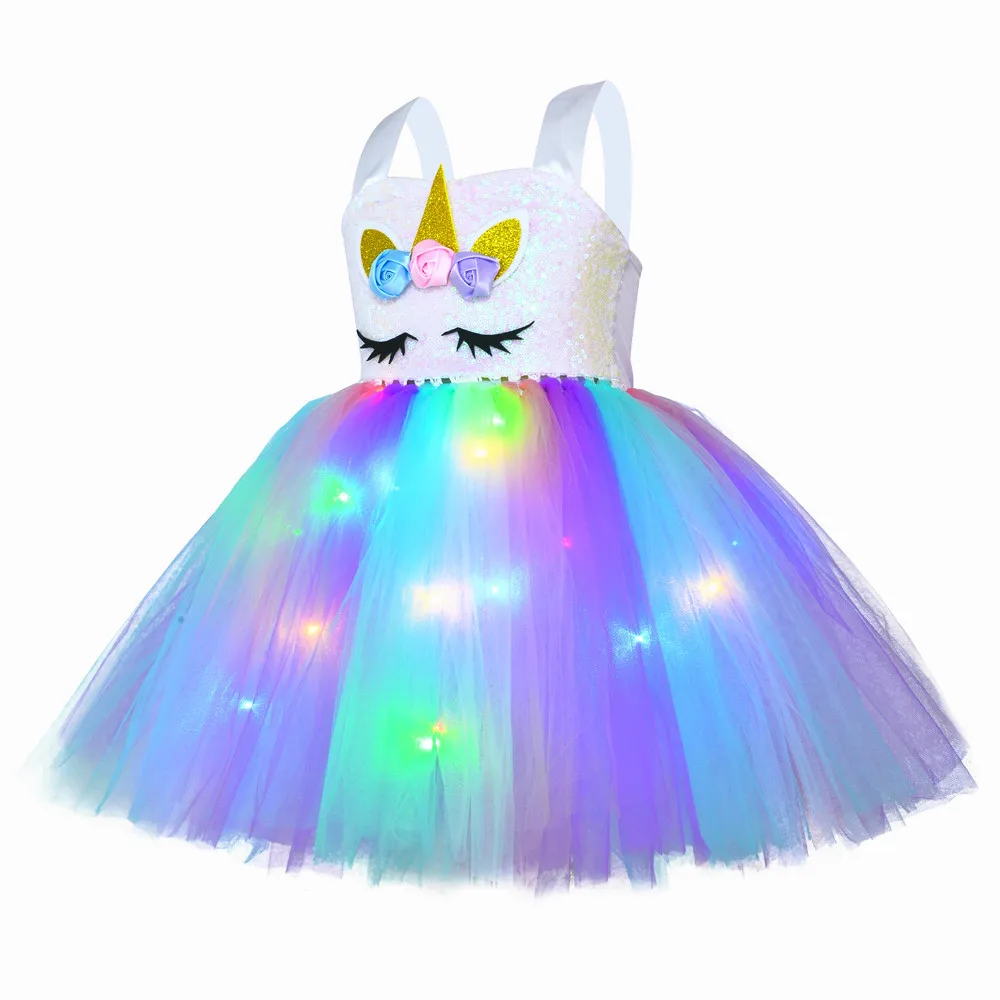 Christmas Unicorn Glowing Dress With LED Lights