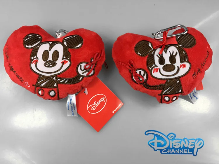 Disney Микки Маус кошельки с рисунками плюшевый пенал для карты в форме сердца подвеска с Минни украшение милый кошелек для монет
