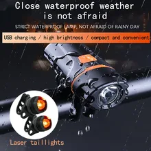 Передний Задний светильник s Набор Яркий 1200 люмен велосипедный светильник USB Перезаряжаемый велосипедный головной светильник водонепроницаемый IP65 T6 85 градусов