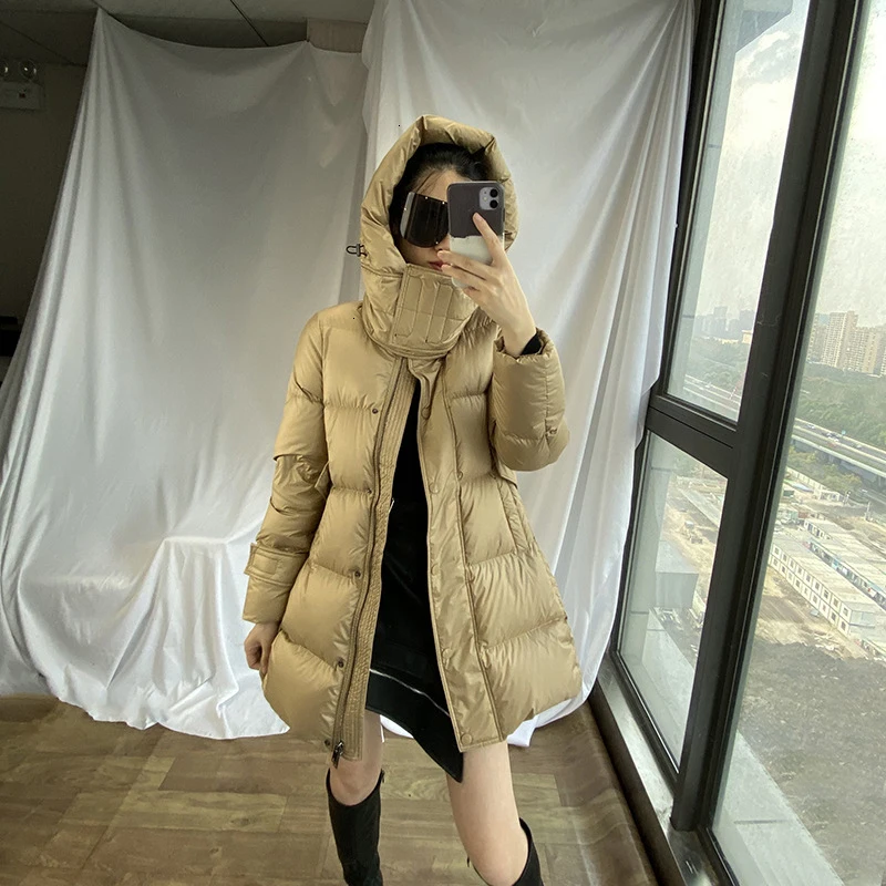 TVVOVVIN [] длинная теплая куртка свободного кроя, новинка, теплая Женская парка с капюшоном и длинным рукавом, модная осенне-зимняя одежда 1423