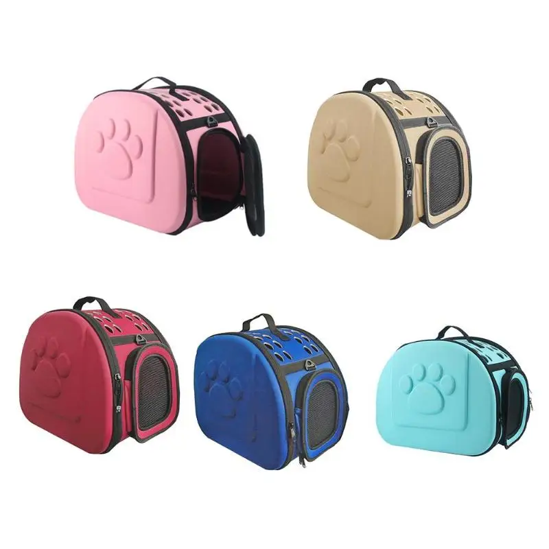 Pet Carrier For Dogs Cat Folding Cage Collapsible Crate Handbag Plastic Carrying Bags Pet Supplies Outdoor Carrying Bag