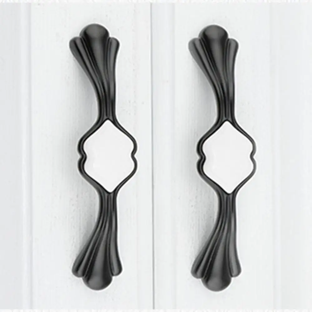 Керамическая ручка американская дверная ручка для шкафа Ретро кухонная дверь шкафа аппаратная креативная ручка Европейская ручка для ящика черная