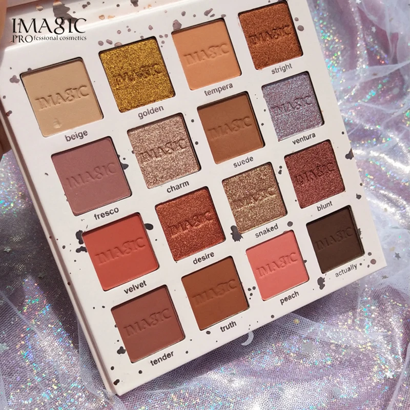 Preise IMAGIC Neue Shimmer Lidschatten 16 Farben Palette Matte Lidschatten Glitter Palette Make Up Set Schönheit