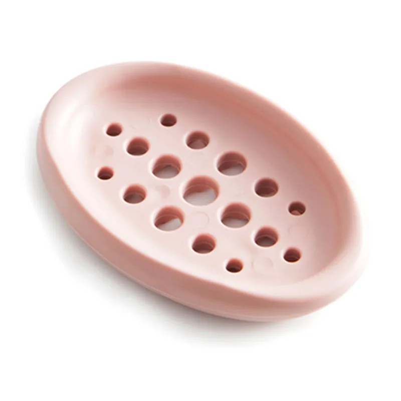 F48 Pink FEIGO, новинка, двойное использование, силиконовая мыльница, мыльница, силиконовая мыльница, инструмент для очистки и сухой поднос, кухонные аксессуары для ванной комнаты F48 - Цвет: F48 Pink