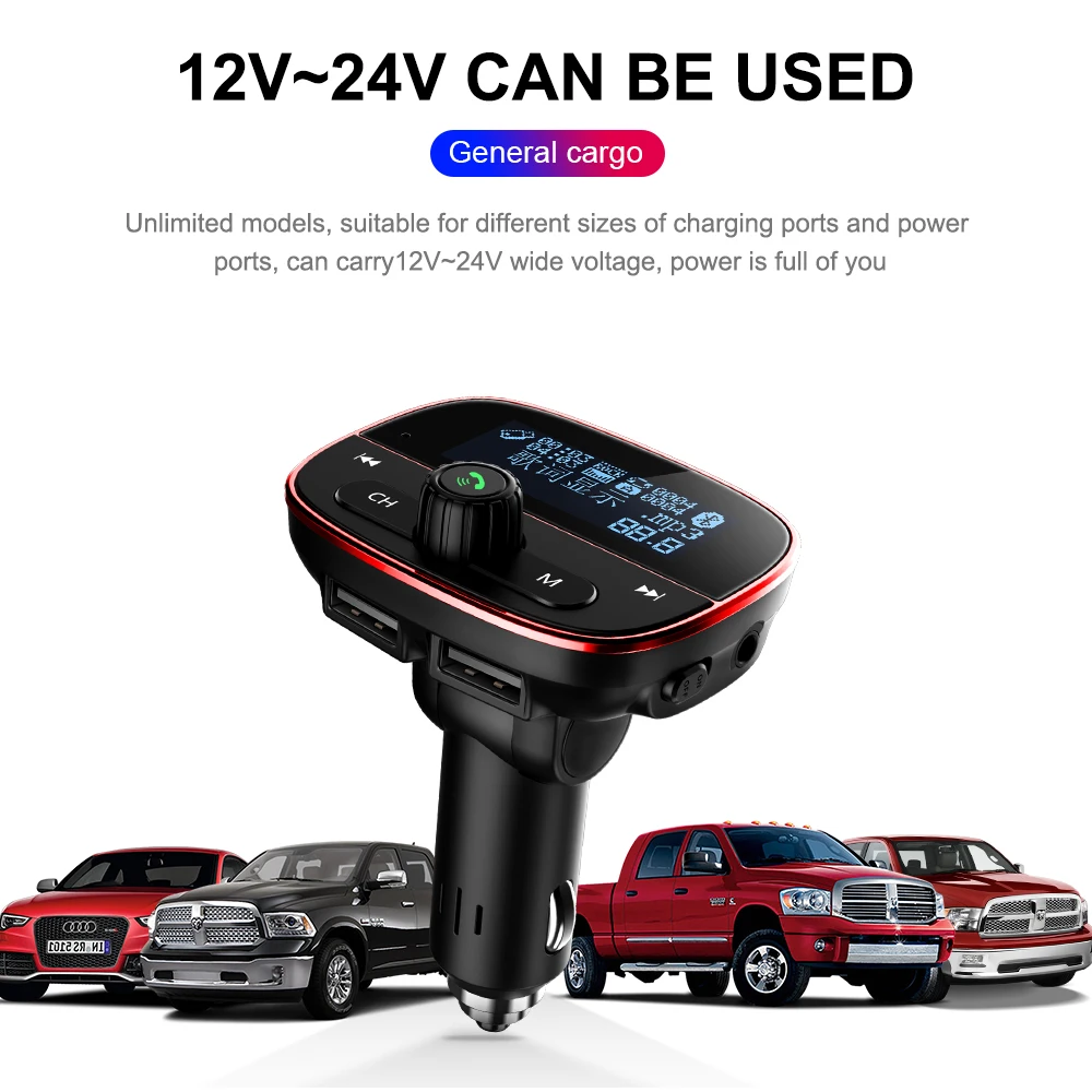 Bluetooth fm-передатчик Автомобильный Bluetooth умный Bluetooth автомобильный комплект зарядное устройство Handsfree Dual USB 3.1A портативный