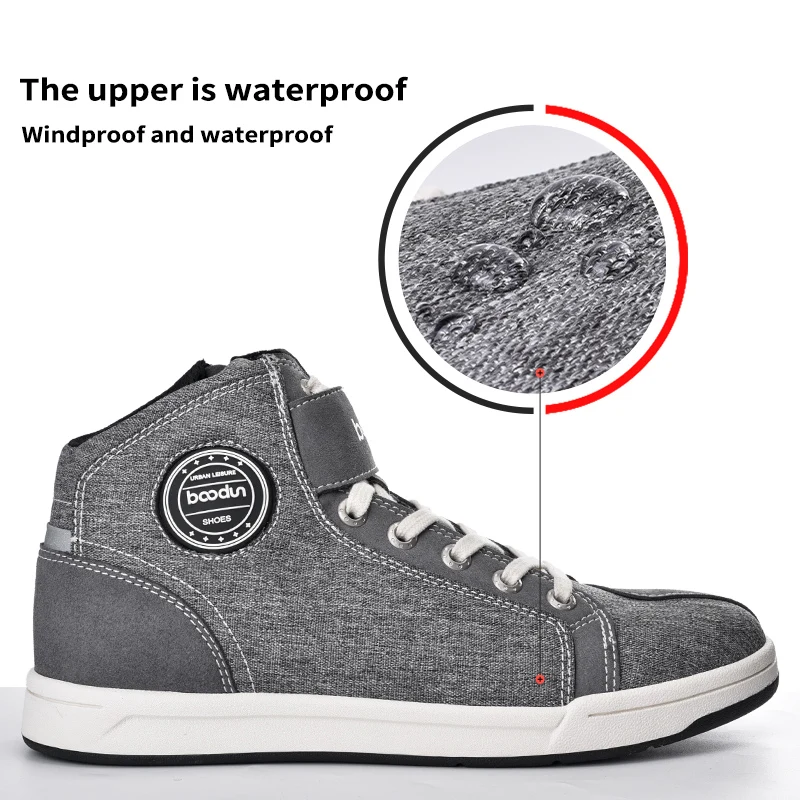 Motorcycle Shoes Motorcycle Rain Boots Motorcycle Boots Boodun Waterproof Motorcyclist Boots Summer Women Motorcycle Shoes Casual Gray Men's Sneakers Microfiber Motorcycle Supplies