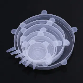 

Food Silicone Cover Universal Silicone Lids For Cookware Bowl Pot Reusable Stretch Lids Kitchen Accessories