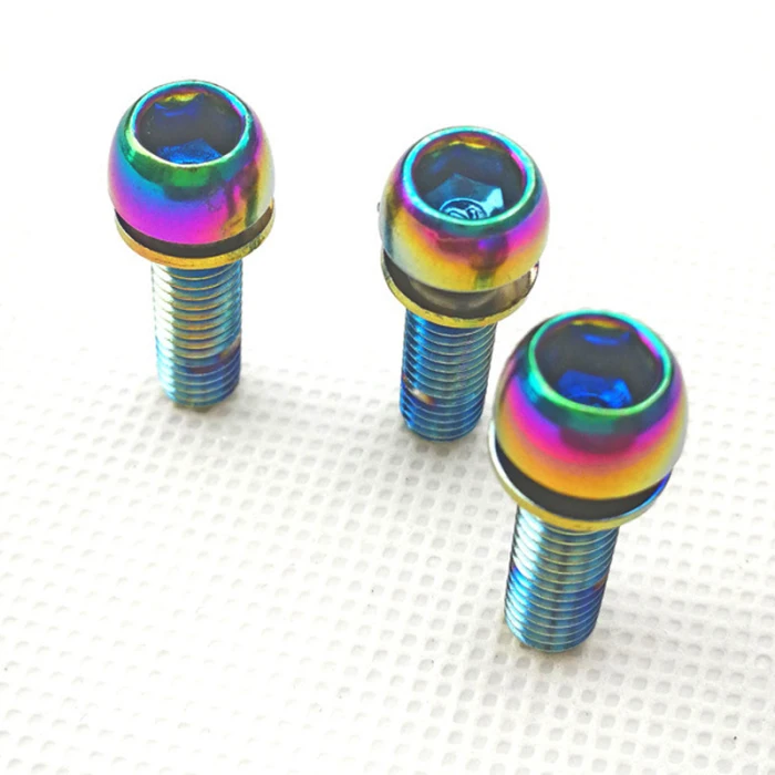 6 шт./компл. Сталь велосипеда болты с шайбой M5 x18mm Радуга Золотой Цвет для Велосипедный вынос руля держатель для бутылки для воды