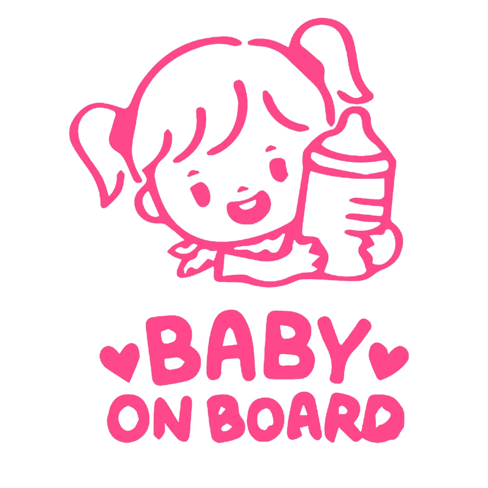 Pink Baby On Board Sticker at Initial Styles Boutique - Initial