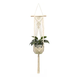 Cotton Hanging Baskets Handmade Plant Hanger Flowerpot Holder Basket Hanging Flowerpot Net Vintage Macrame Plant Hangers