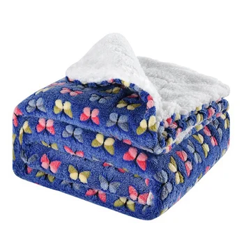 

Butterfly Pattern Blankets Cotton Velvet Striped Throw Blanket Thick Bedding Sheet Simple Travel Carpet Nap Blanket Shawl