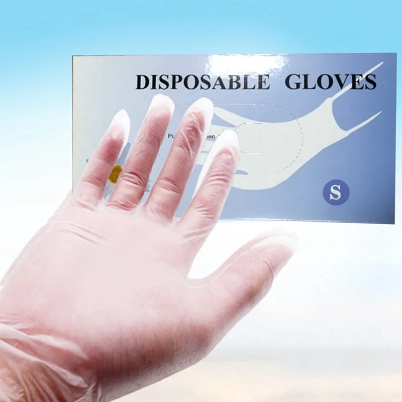 

50PCS Disposable Protective Gloves Transparent Outdoor Work Shopping Safe Gloves Restaurant Kitchen Housework Nitrile Mittens