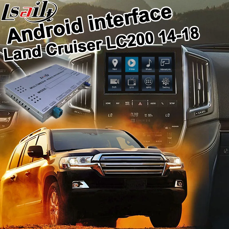 Pin-pin для Android/carplay интерфейсная коробка для Toyota Land Cruiser LC200 14-19 видео интерфейс с GVIF LVDS зеркальная ссылка