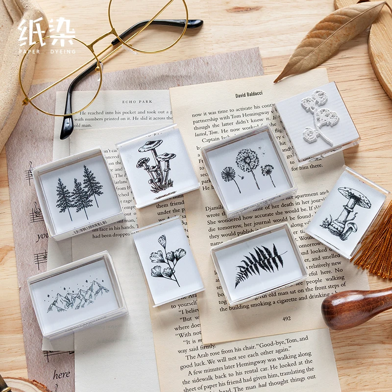 

Retro Herbaceous Plants Mushroom Decoration Transparent stamp acrylic rubber stamps for scrapbooking DIY craft standard stamp