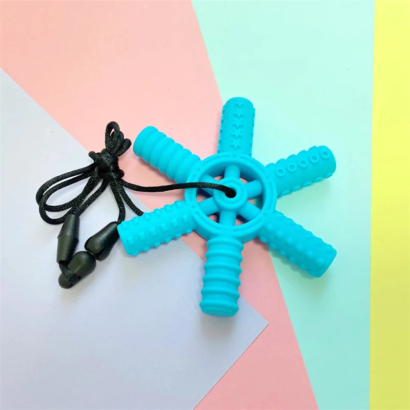 1PCS Baby Teether Sensual Chew Creative Pendant Necklace Molar Stick Sensory Pandent Toy Therapy Tools for Autism 6