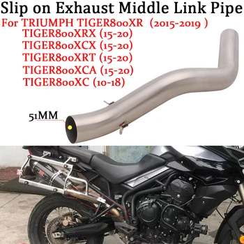 For TRIUMPH TIGER800XR 800XRX XCX XRT XCA XC 2010-2019 Motorcycle Exhaust Escape Moto Modify Muffler 51mm Middle Link Pipe Tube