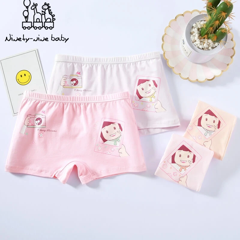 randomly 4pcs 4 шт./упак., хлопковые трусы-боксеры, трусы для девочек, детские трусики с рисунками, трусы для девочек, детские трусики, детское дышащее нижнее белье - Цвет: randomly 4pcs