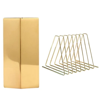 

Hexagon gold metal vase / pen holder & Files Folder Stand Desktop File Organizer,Triple-cornered Book Shelf