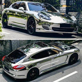 

Silver Car Sticker 58*152cm Chrome Reflective Mirror Super Gloss Sheet Wrap Decal
