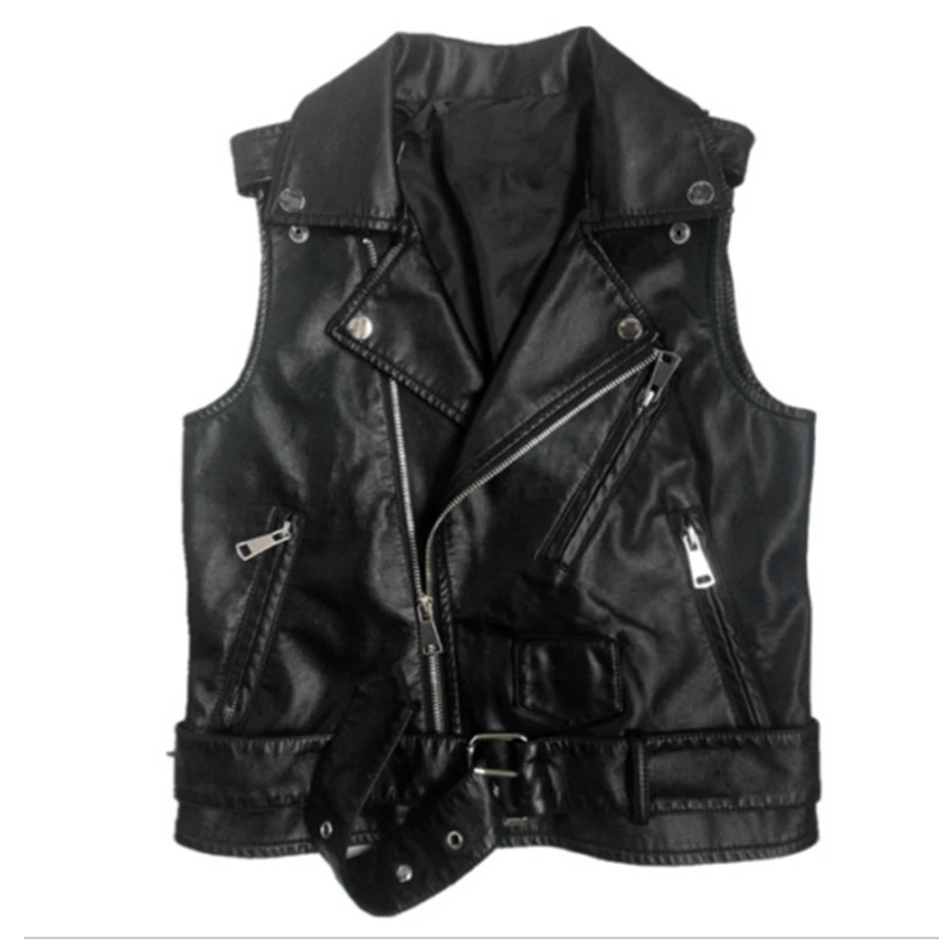 

Women Leather Black Bomber Jackets Vintage Sleeveless Ladies Gilet Jacket Coat Abrigos Mujer Plus Size 5XL A5