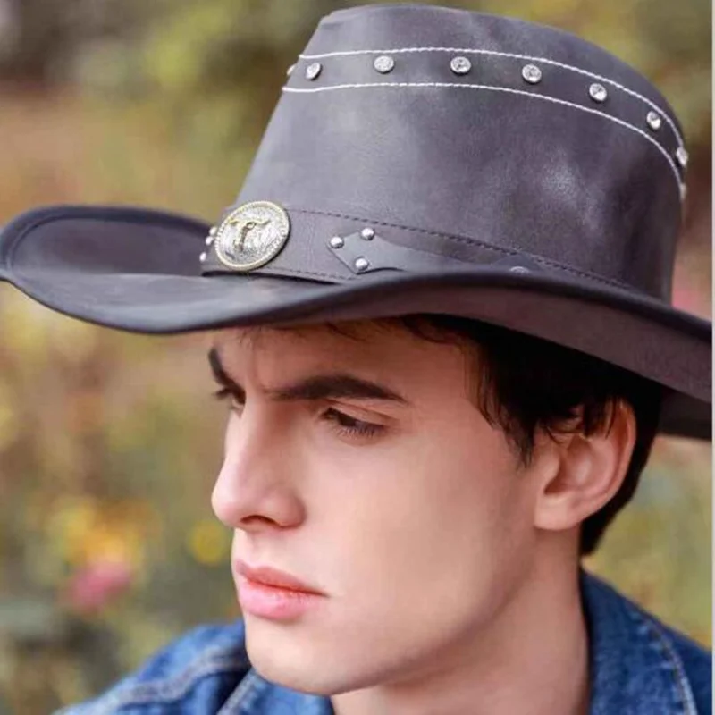 New Cowboy Hats Women Men Western Cowboy Cap For Dad Gentleman Lady Real Leather Sombrero Hombre Jazz Caps 3