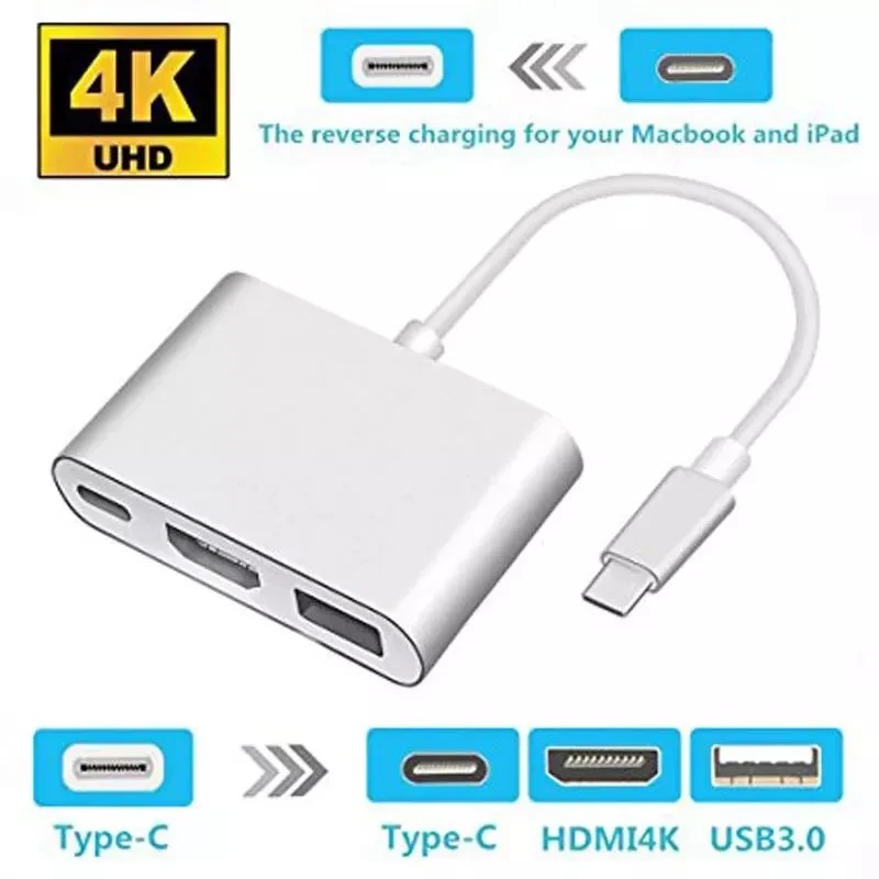Thunderbolt 3 Adaptador USB TIPO C HUB PARA HDMI-COMPATIVEL 4K SUPORTE Samsung DEX MODO USB-C DOCE COM PD PARA MacBook Pro/AR