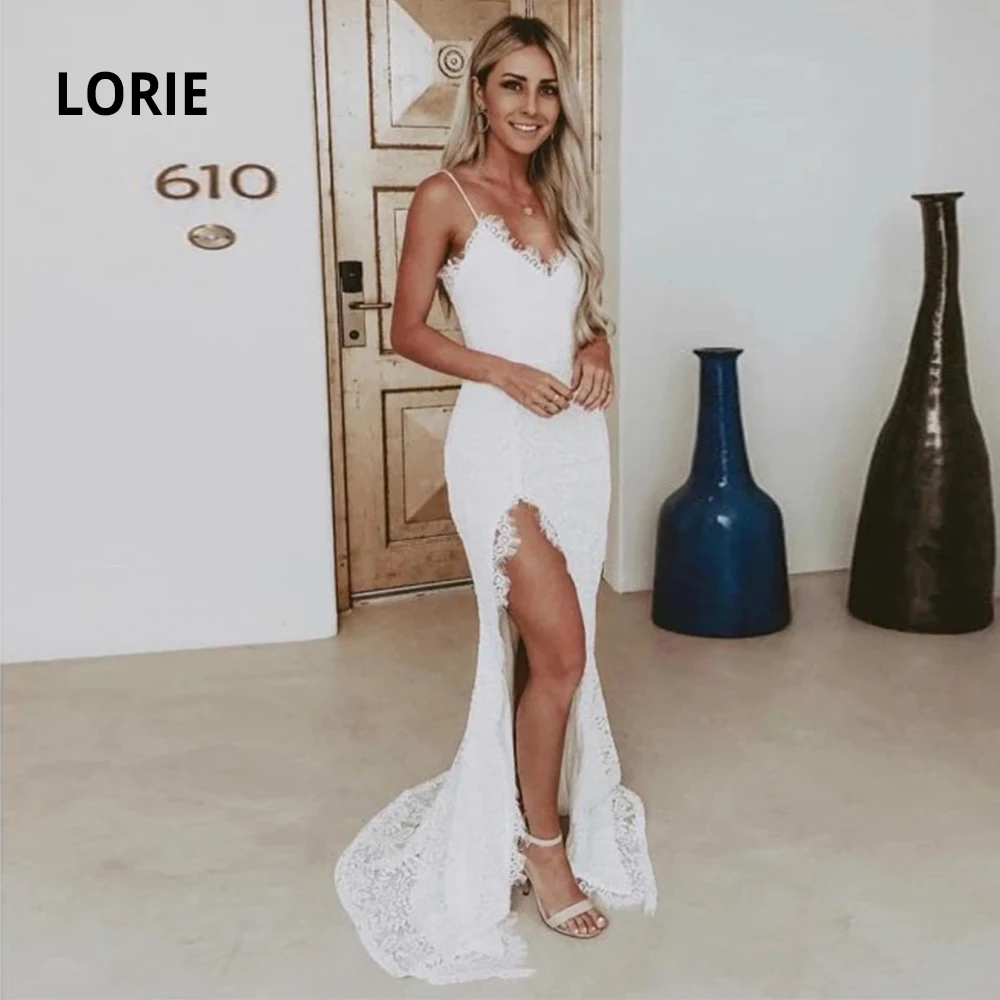 Элегантное кружевное свадебное платье LORIE на бретелях-спагетти пикантное