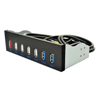 

5.25in HUB 19 Pin to 2 USB 3.0+4 USB 2.0+BC1.2 Optical Drive Front Panel f NIGH Designed wear resistance