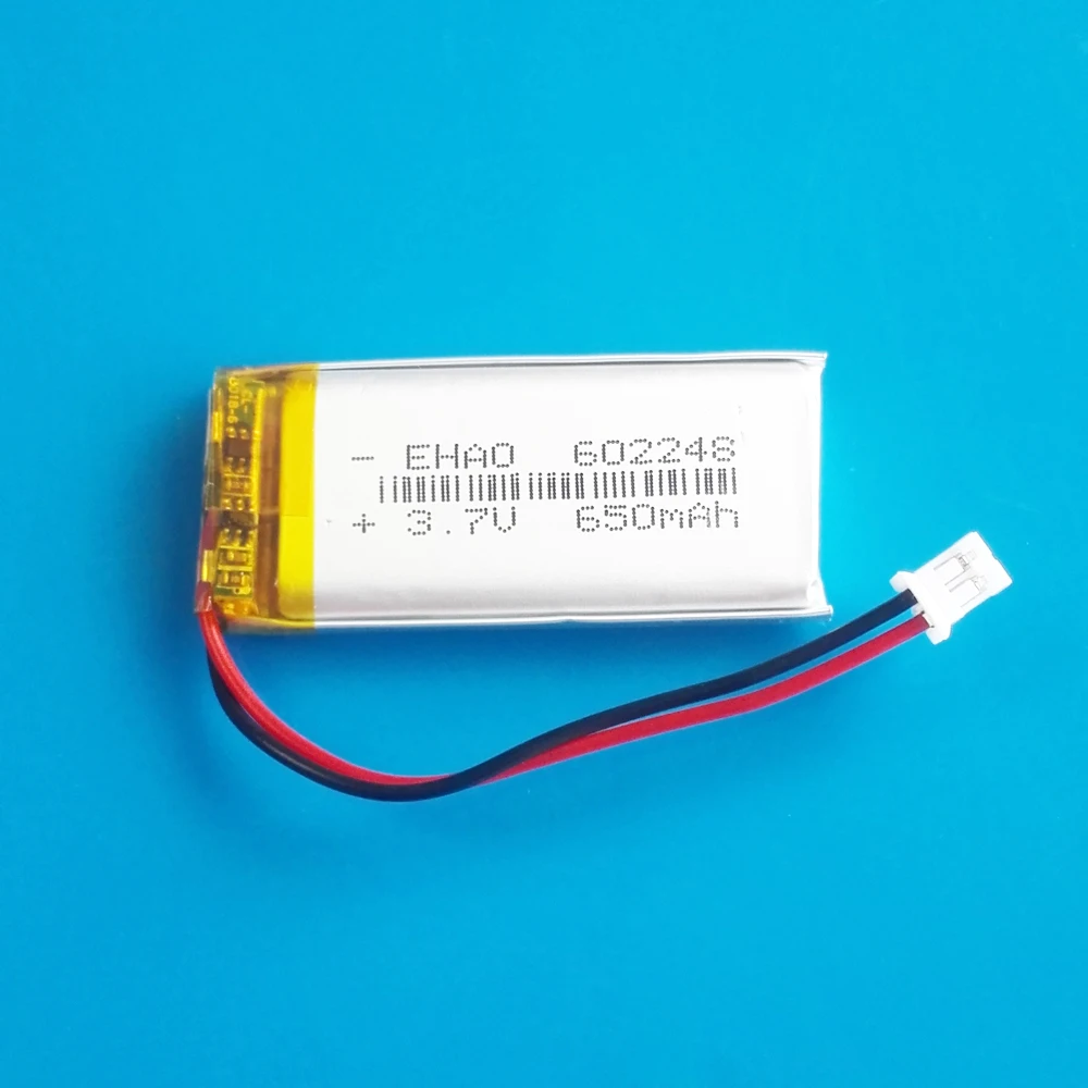 Batterie de polymère Lithium Rechargeable 3.7V 650MAH LIPO Pack de Batterie de polymère Lithium avec JST Connector 