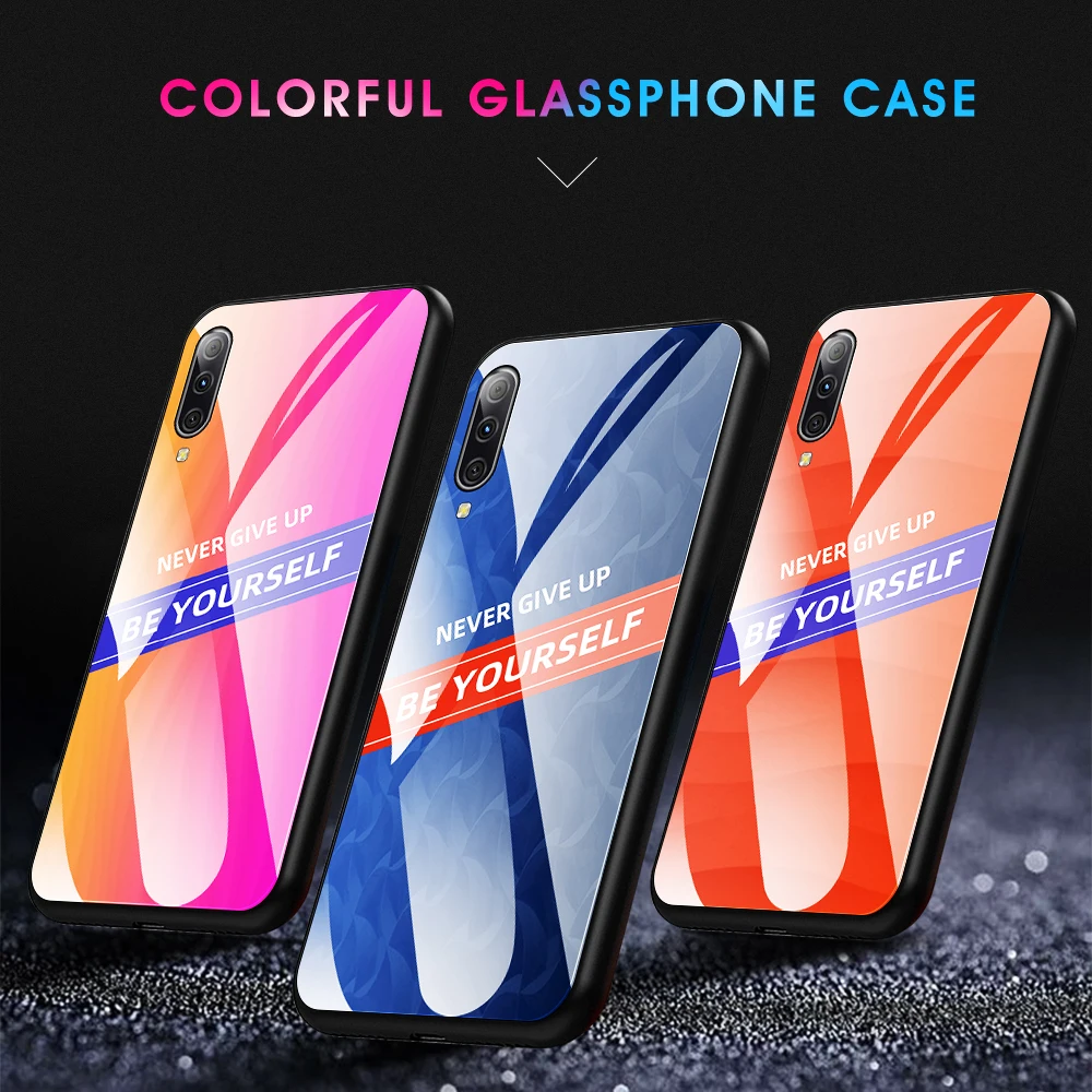 

Pattern Tempered Glass Case For Samsung Galaxy A70 A50 A30 A20 A10 A50S A30S Protective Shell Bumper on a50 a70 2019 Cover Coque