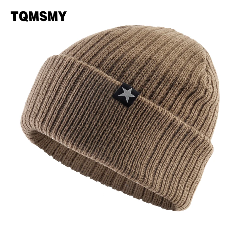 

TQMSMY Winter Thick Beanie Hat For Men Knitting Double Layer Hats With Velvet Outdoor Warm Casual Ski Skullies Beanies TME212
