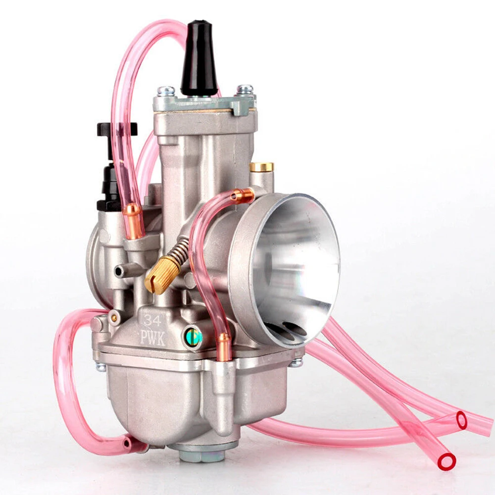 Мотоцикл Скутер серебро 34 мм Карбюратор Carb для PWK Keihin Koso OKO power Jet