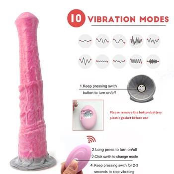 YOCY Long Animal Horse Dildo Vibrating Bullet Wireless Remote Sex Toy For Female Soft Silicone Anal Butt Plug With Suction Cup 4