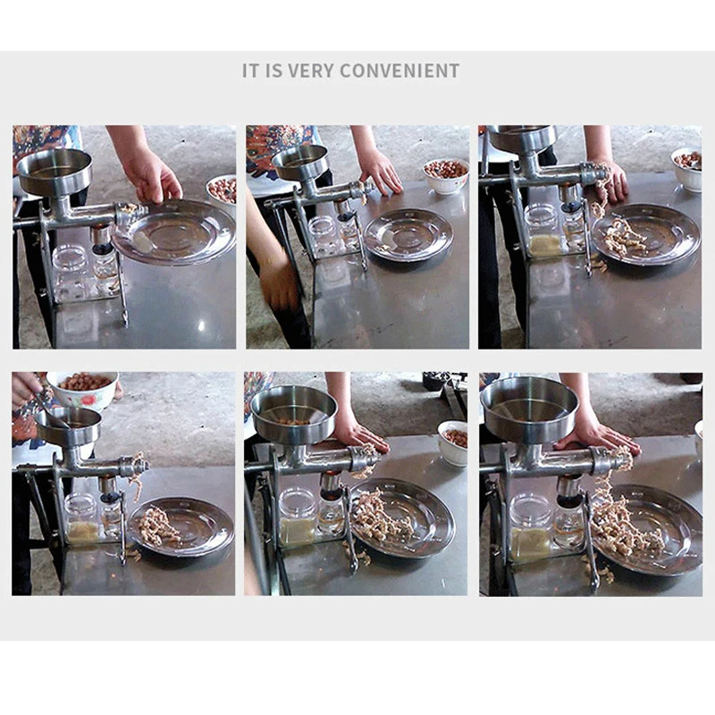 Stainless Steel Oil Press Machine Manual Oil Press Machine Peanut Oil Olive Oil Nut Seed Oil Press 6