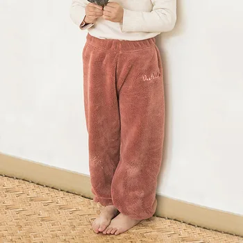 

HEFLASHOR Home Pants For Children Winter Fleece Pyjama Trousers Pajama Pants Lounge Wear Kids Sleeping Pants Homewear Warm Pants