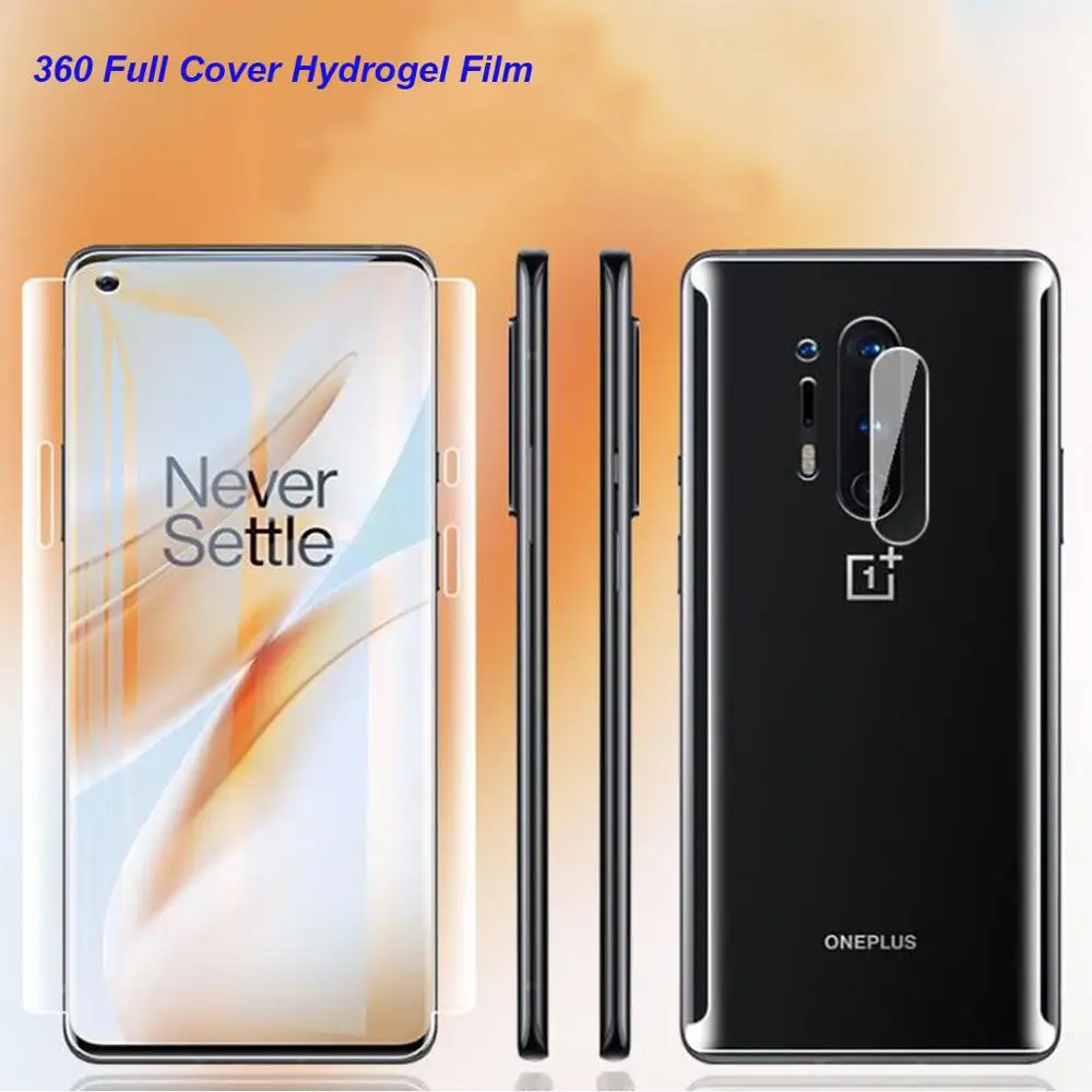 Гидрогелевая пленка с полным покрытием 360 градусов для Oneplus 8 pro 8T передняя и