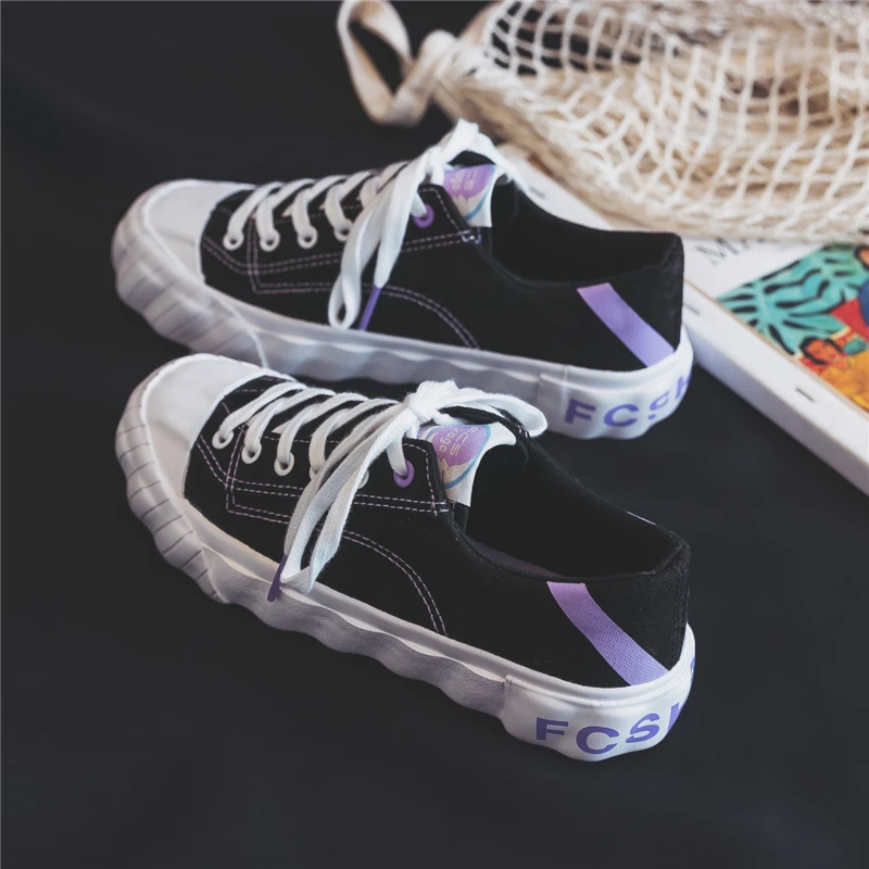 Tenis feminino zapatos mujer; коллекция года; Женская теннисная обувь; спортивная обувь; Tenis Blancos; Прогулочные кроссовки на плоской подошве; кроссовки Tenis Plataforma 7 - Цвет: Черный
