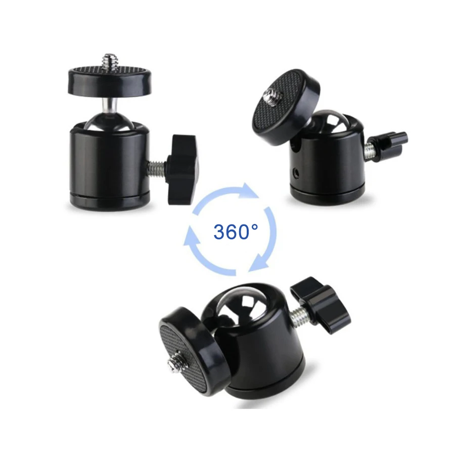 MAMEN Mini Metal Ball Head With 1/4 3/8 inch Threaded Hole 360&deg; Universal Ball Head For Tripods Cameras Phone Holder Fill Light