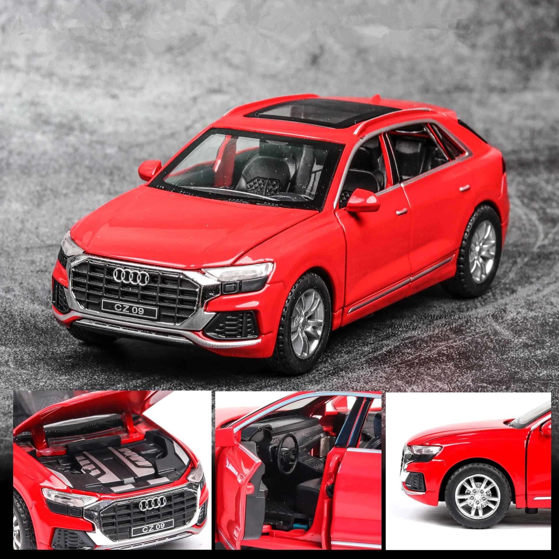 Модель автомобиля Audi Q8 1:32 со звуком и светом Коллекционная модель игрушечного