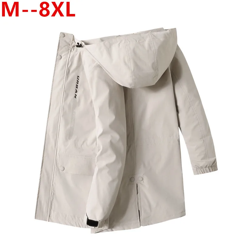 Большие размеры 8xl 6xl 5xl 4xl мужская повседневная куртка весна осень туризм ветронепроницаемый Бомбер куртка Мужская ветрозащитная куртка с капюшоном