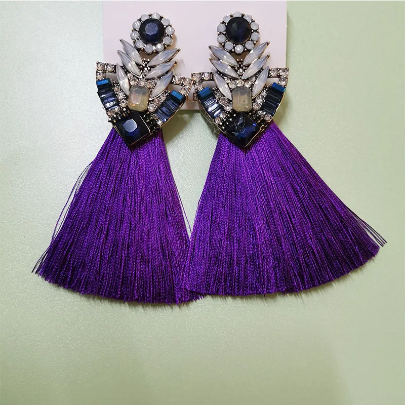 www.Nuroco.com - A Grade Quality - Bohemian Crystal Silk Tassel Earrings*