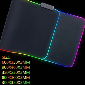 

Black Mouse Pad USB Wired With Backlit Mouse Pad Color Gaming Mouse Pad Desk Pad Large RGB Mouse Pad keyboard pad