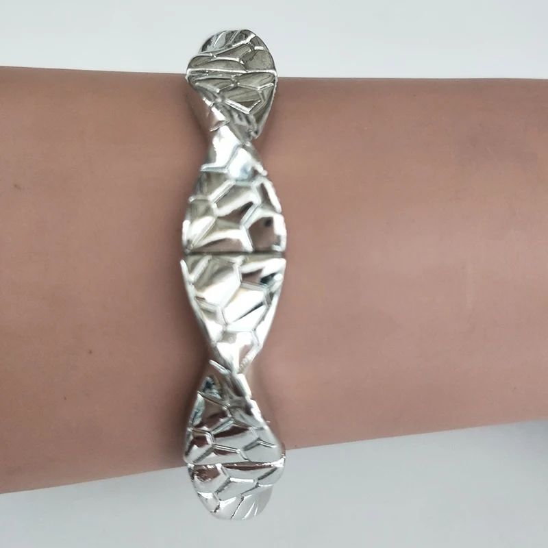 2019 модные эластичные браслеты ювелирные изделия новый серебряный плетеный браслет для женщин Подарочные браслеты