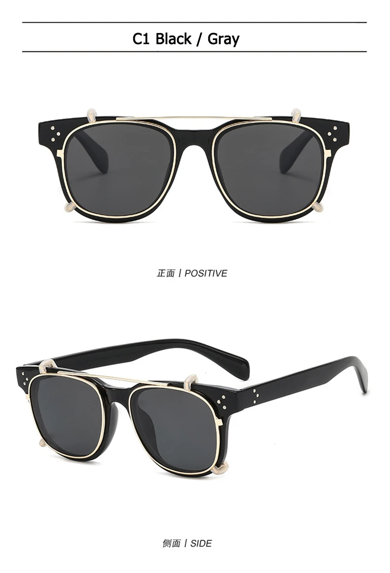 JackJad модные стимпанк стиль Клип на три точки солнцезащитные очки линзы съемные винтажные брендовые дизайнерские солнцезащитные очки Oculos De Sol 9177