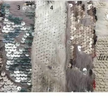 Новая двухсторонняя вышитая фланелевая ПВ бархатная расшитая блестками ткань