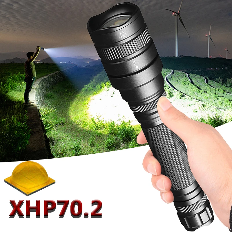 

Litwod Z401515 CREE XHP70.2 chip powerful LED Tactical flashlight torch 3800lm 2 PCS 18650 Battery 5200mAh zoom XHP50.2 Lantern