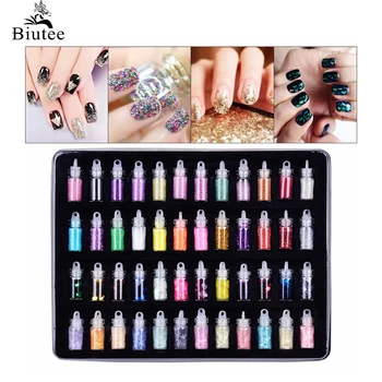 

48 Bottles/Set Arcylic Nail Glitter Set Dust Powder for Nail Art Tip Decoration Rhinestone Manicure Nail Art Tools Wholesale